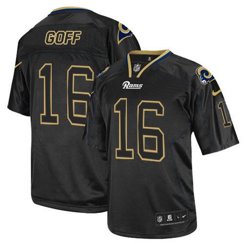 Nike Rams #16 Jared Goff Lights Out Black Men's Stitched NFL Elite Jersey